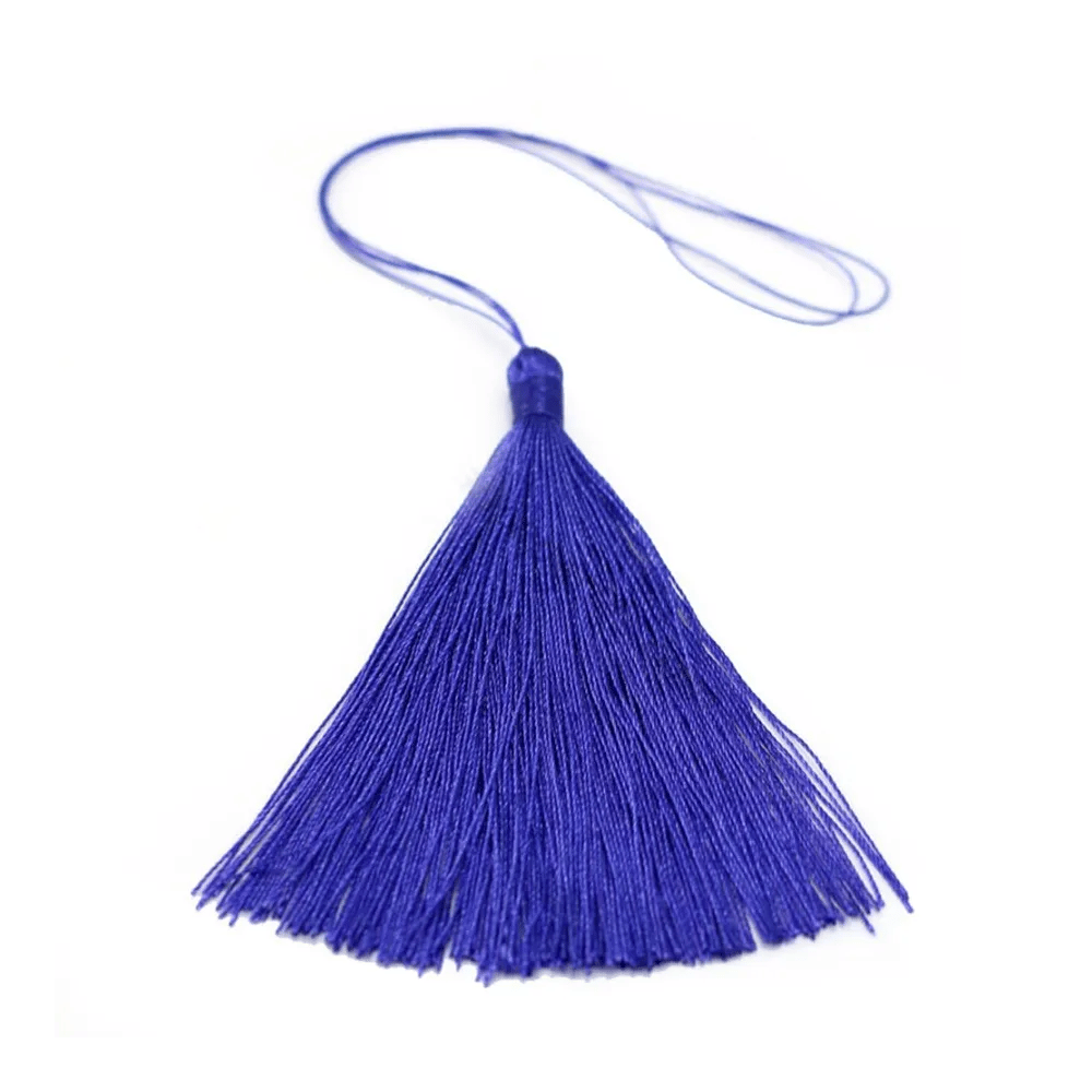 Imitation silk navy blue pompon 40mm x 1pc