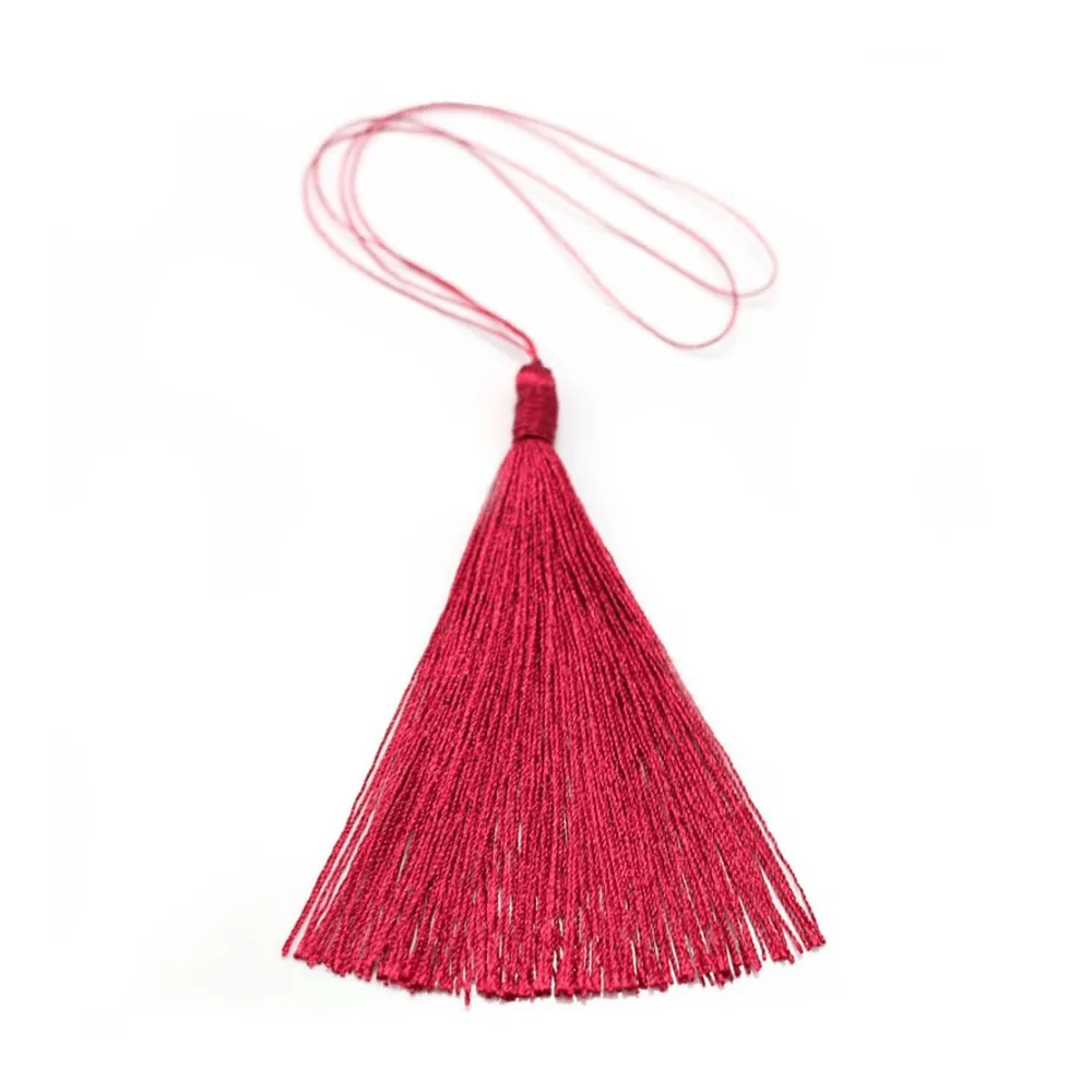 Pompon imitation soie bordeaux 40mm x 1pc