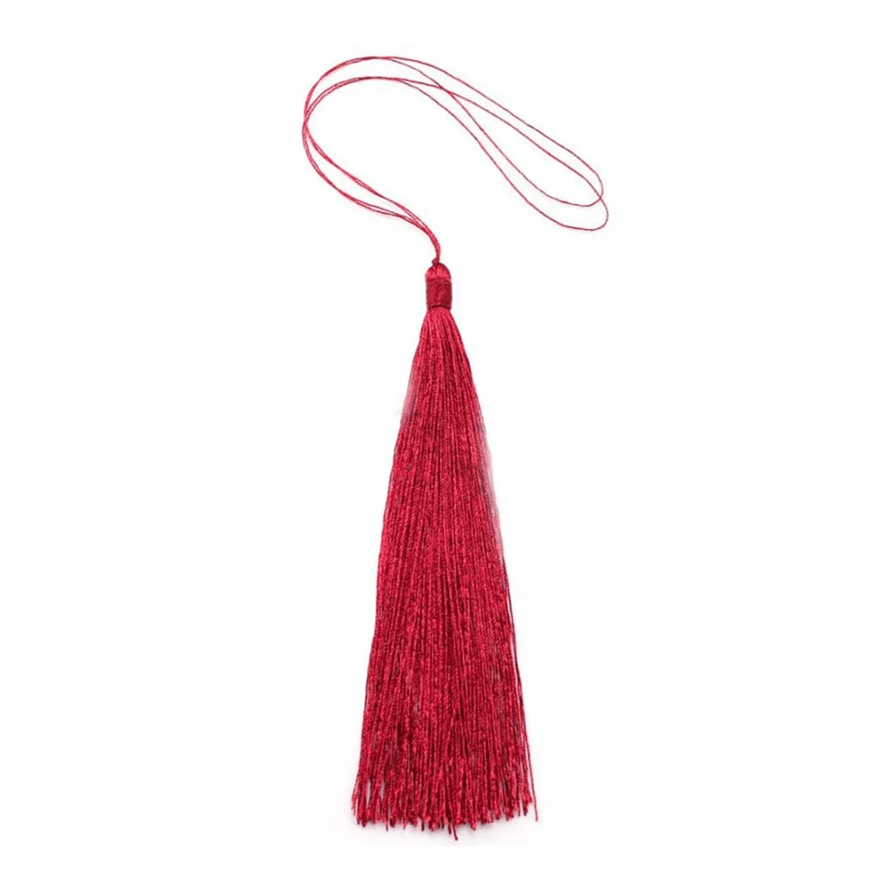 Pompon imitation soie bordeaux 80mm x 1pc