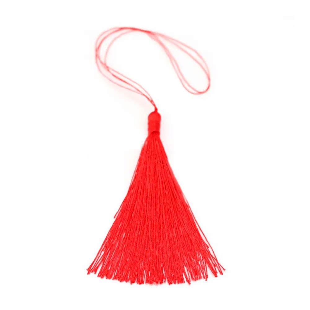 Imitation silk red pompon 40mm x 1pc