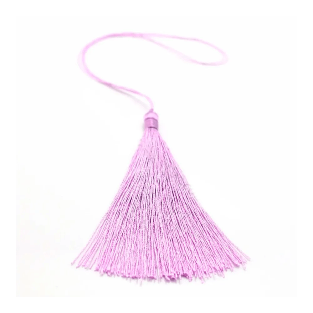 Pompon imitation soie violet lilas 80mm x 1pc