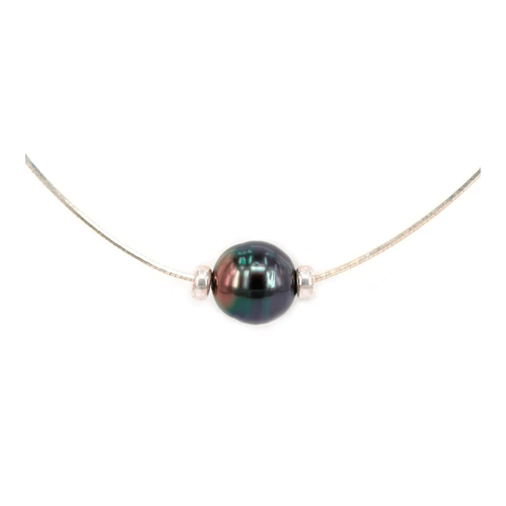 Collier  Perles Tahiti Chaîne Argent 925 45cm x 1pc
