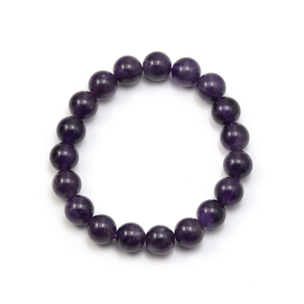 Bracelet Amethyste Boule Ronde 10 MM