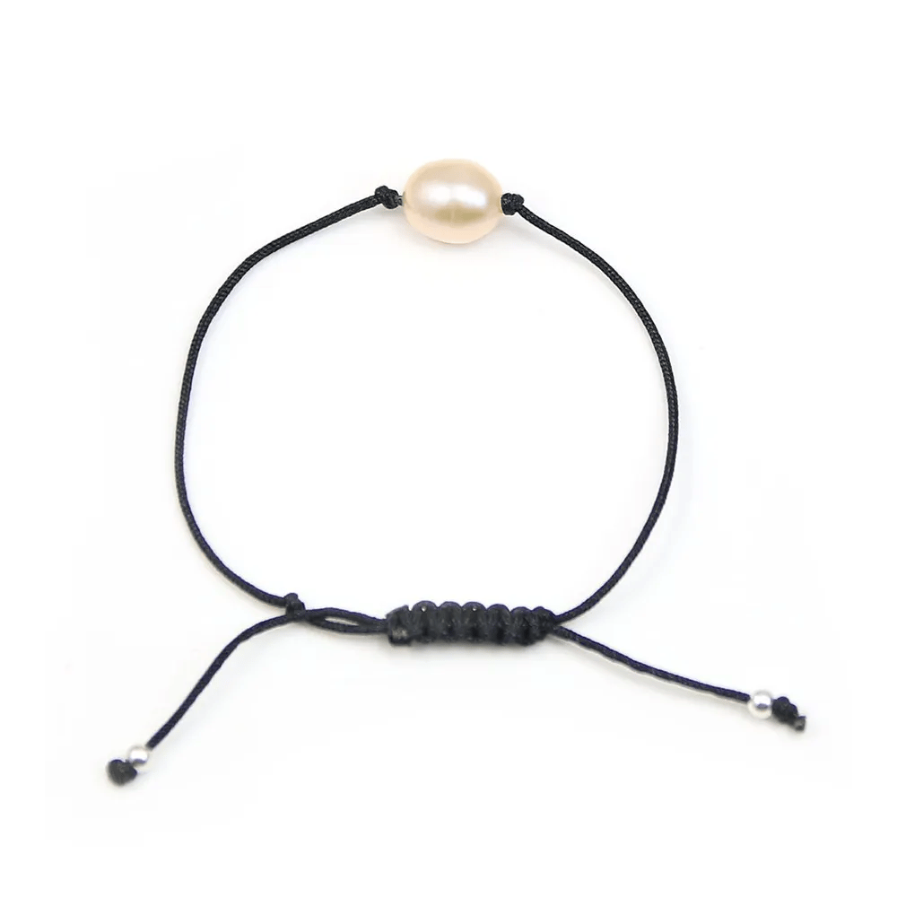 Bracelet cordon perle d'eau douce saumon x 1pc