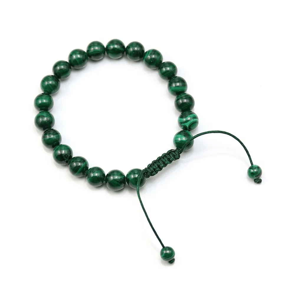Bracelet malachite boule rond 8mm