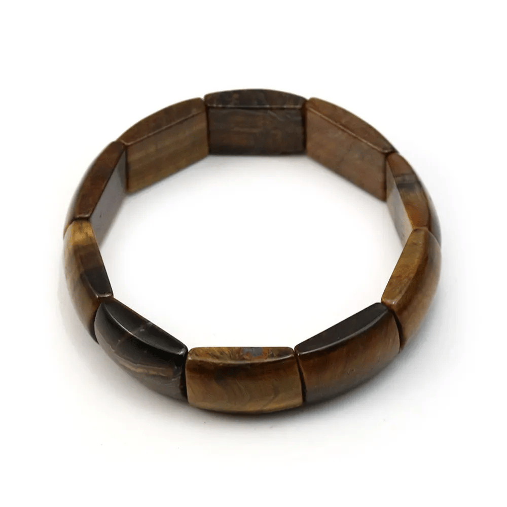 Tiger eye bracelet in shape of rectangular and flat stone x 1pc