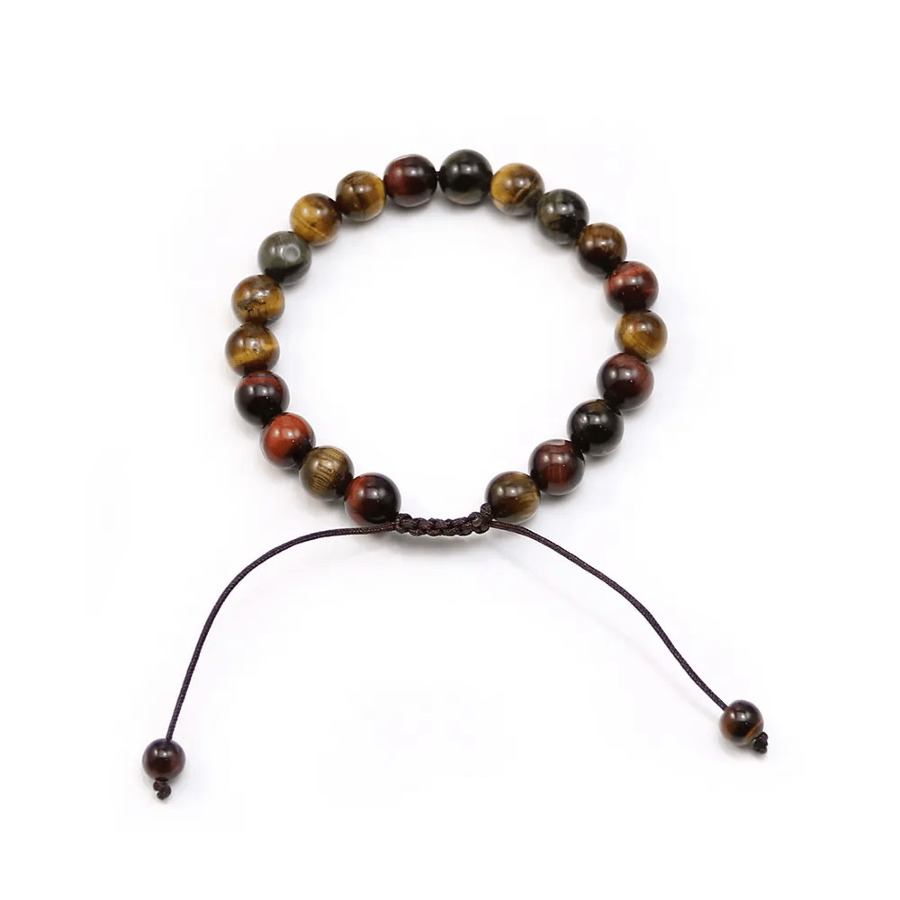 Bracelet en oeil de taureau, faucon et tigre tresse 8mm x 1pc