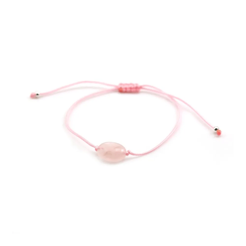 Bracelet cordon quartz rose