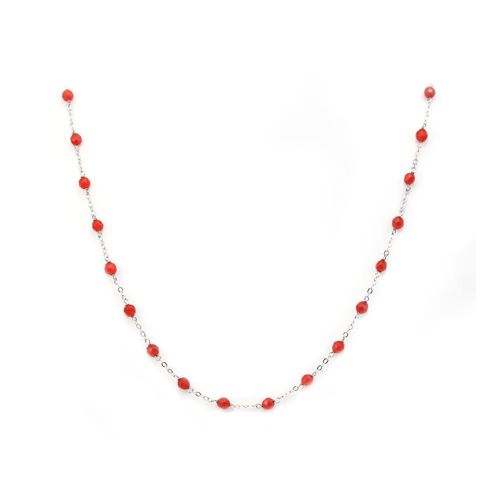 Colliers en cornaline chaine argent 925 x 1pc