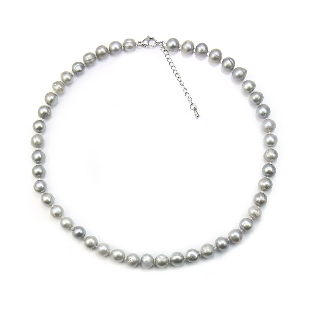 Collier Perle D'eau Douce violet 8-9mm