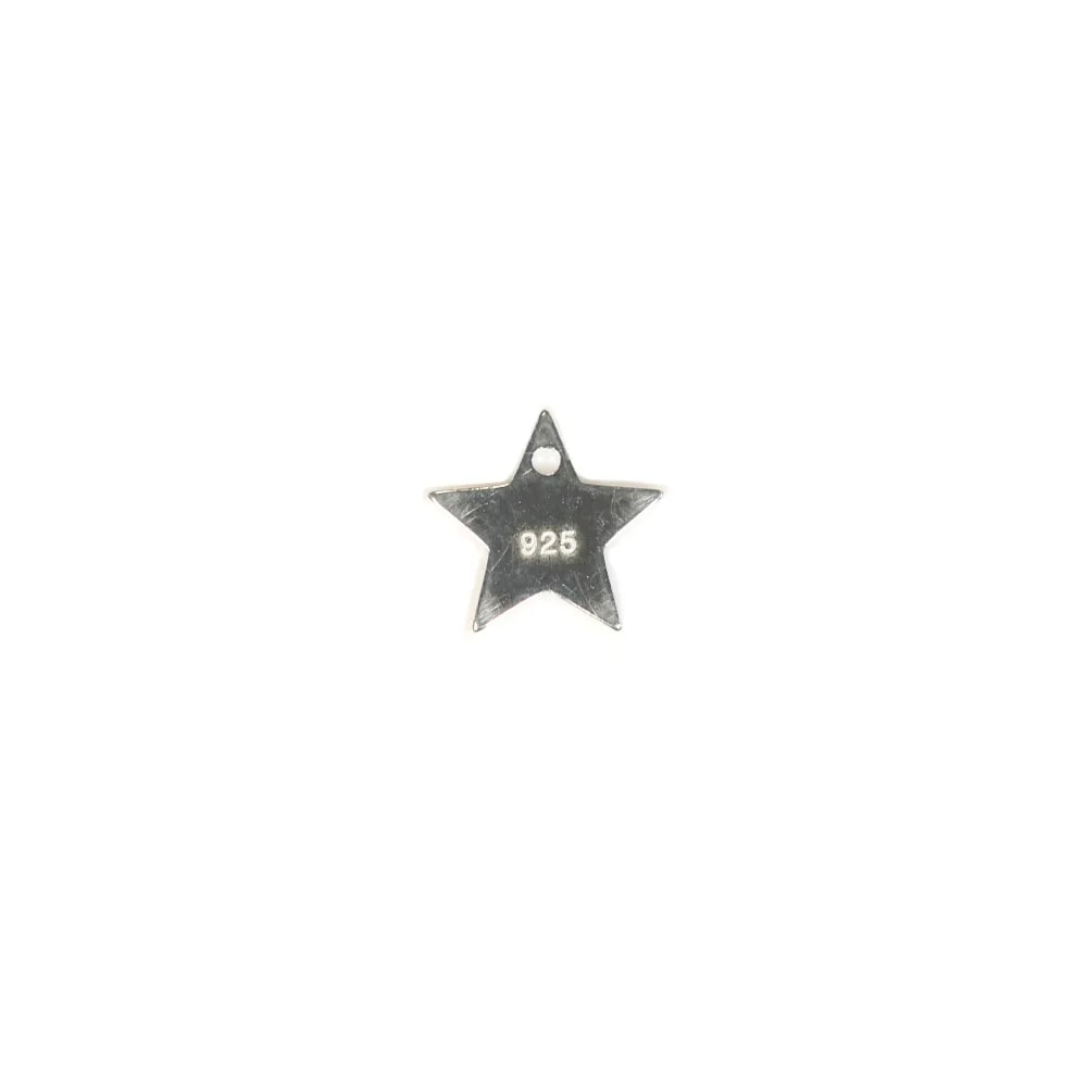 925 silver charm medal engraving, in shape of stars measuring 10mm  x 2pcs 