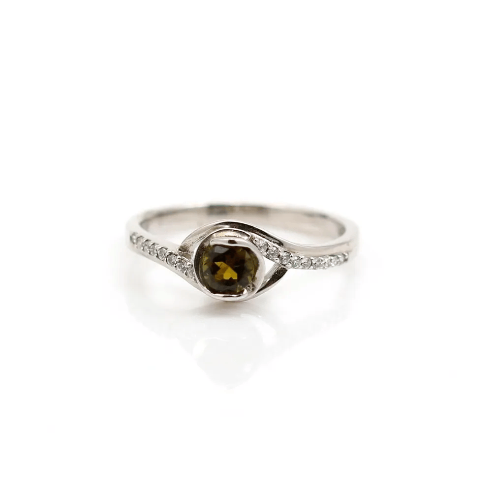 Bague tourmaline en argent 925 rhodié x 1pc