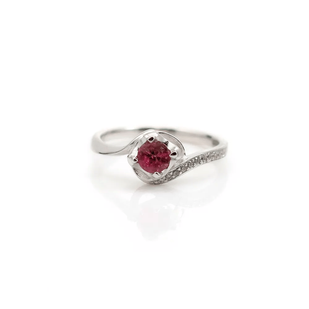 Bague tourmaline en argent 925 rhodié x 1pc