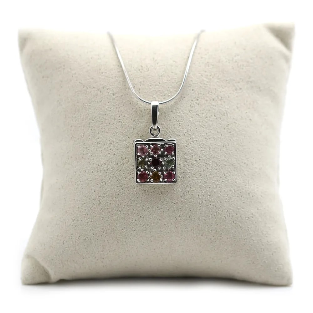 Pendentif tourmaline serti en argent 925 x 1pc