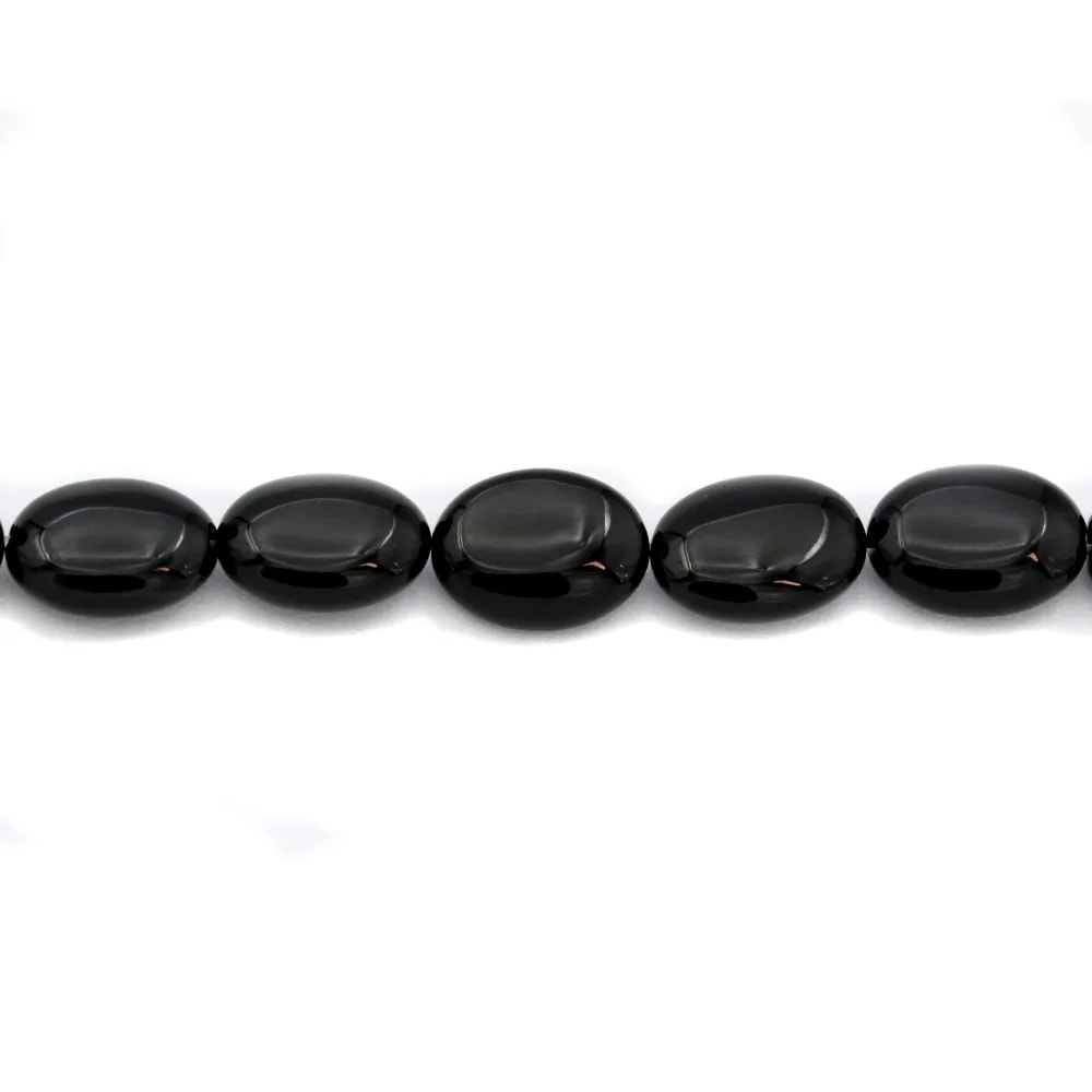 Agate noire ovale 9x13mm x 6 st