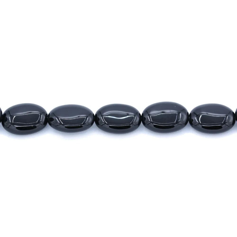 Agate noire ovale 13 x 18mm x 4pcs