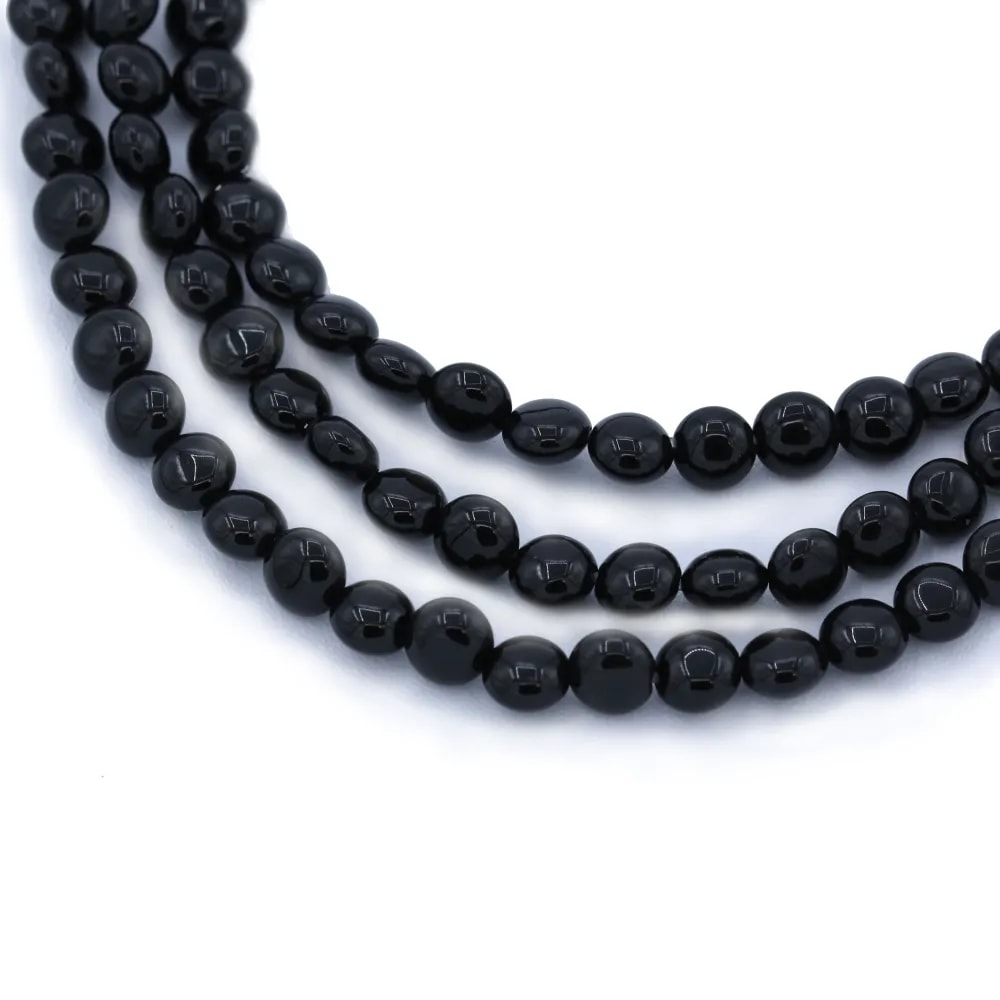 Onyx noir, ronde plate, 6mm x 40cm