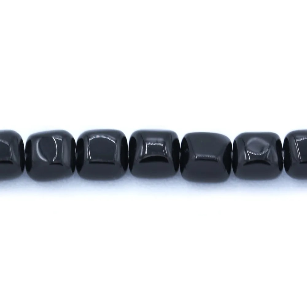 Agate noire de forme carré 6mm x 6 pcs
