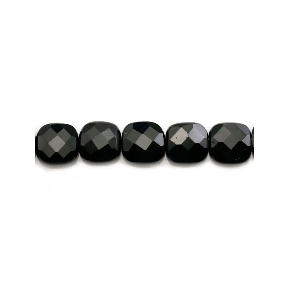 Agate noire de forme carré facetté 8mm x 4pcs
