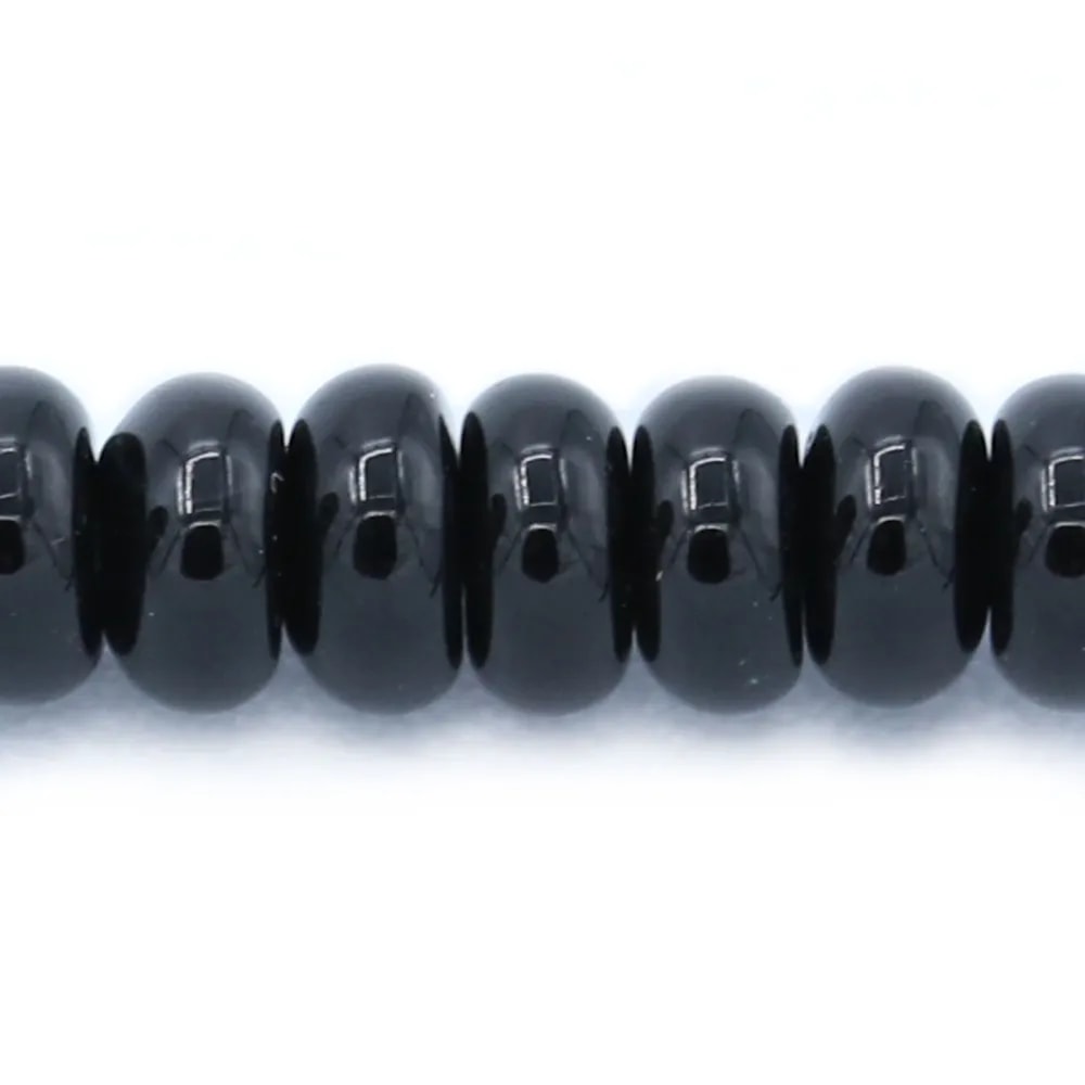 Agate noire rondelle 2x4mm x 12 pcs