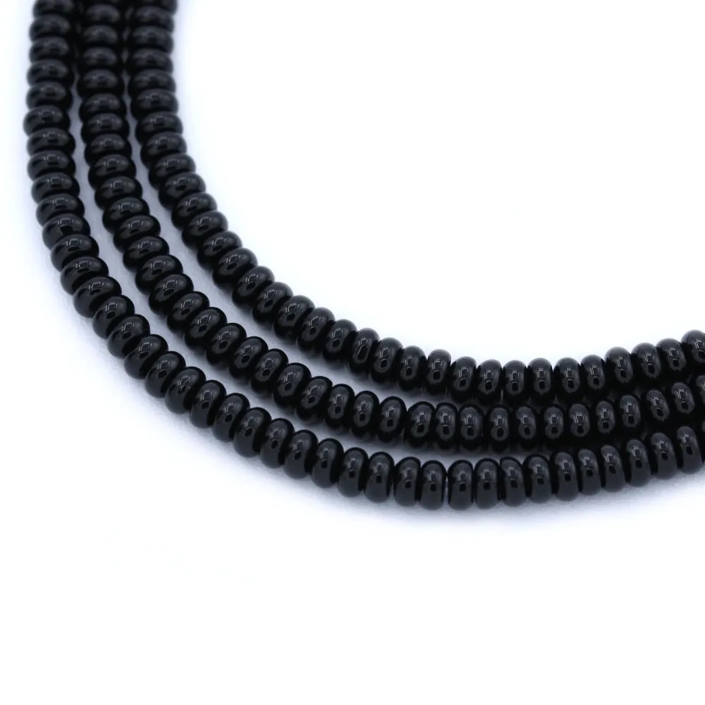 Onyx black, round 2x4mm x 40cm