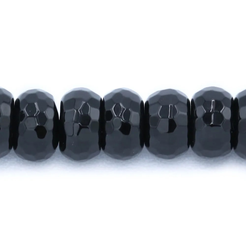 Agate Noire Rondelle Facette