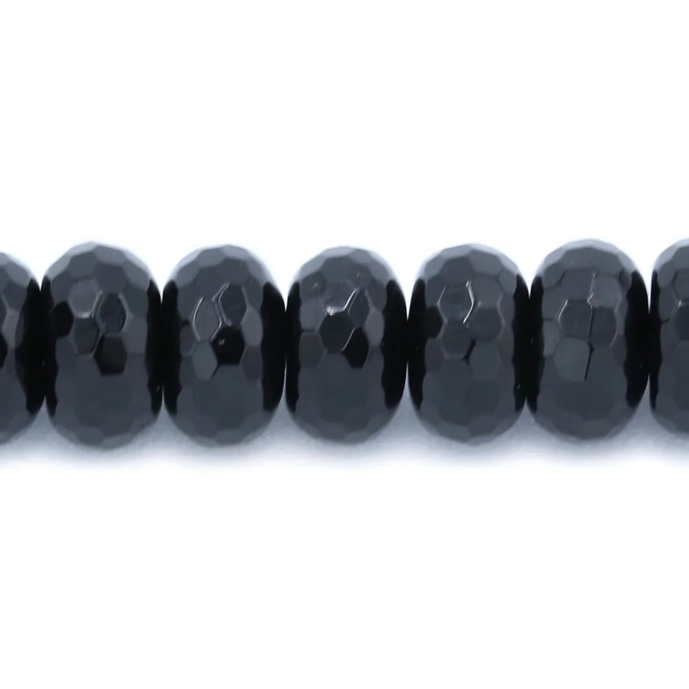 Agate Noire Rondelle Facette