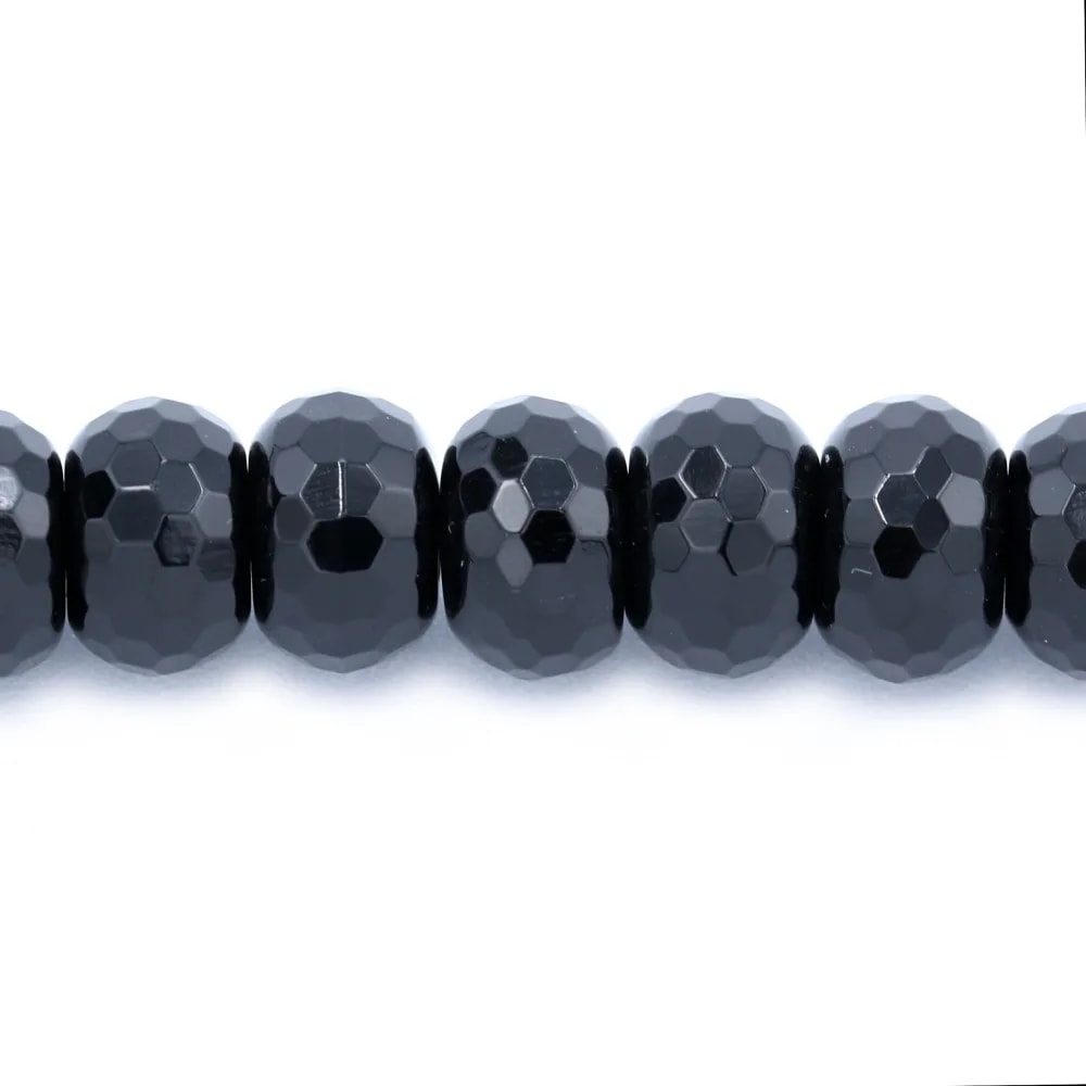 Agate Noire Rondelle Facette