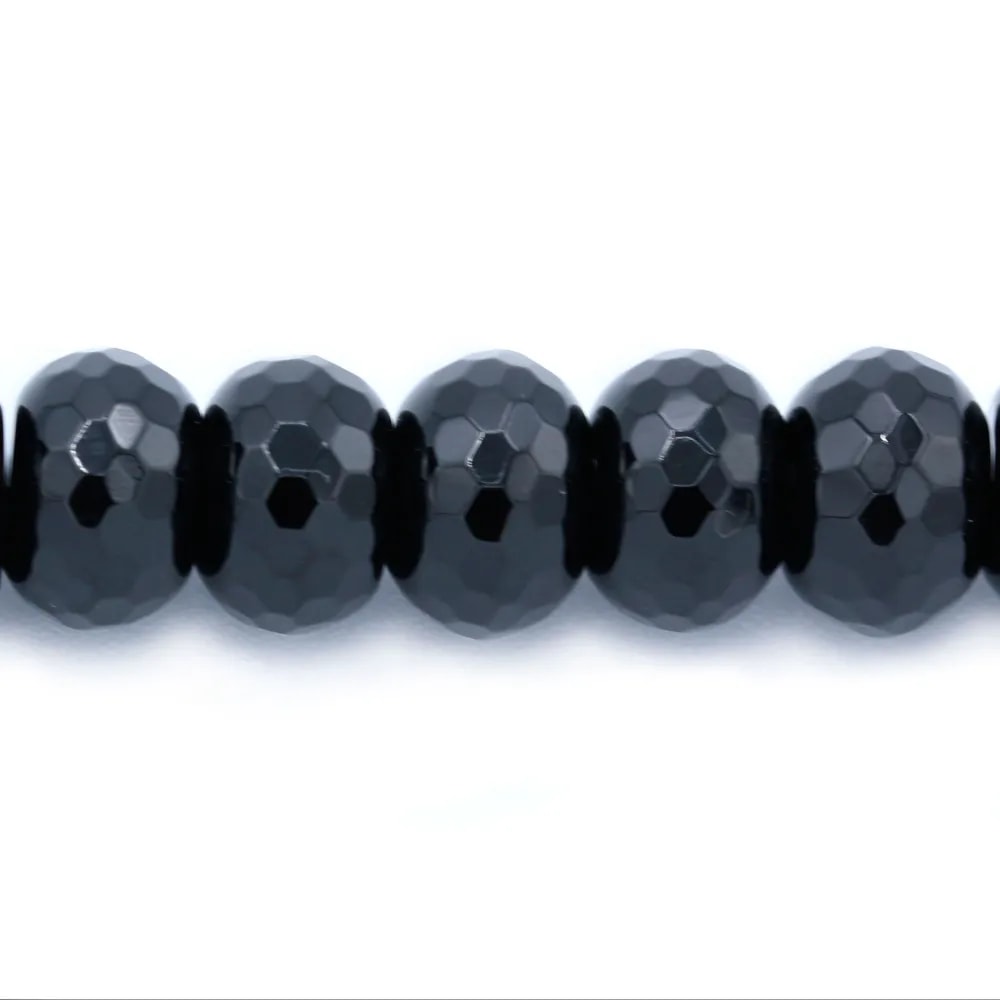 Agate Noire Rondelle Facette