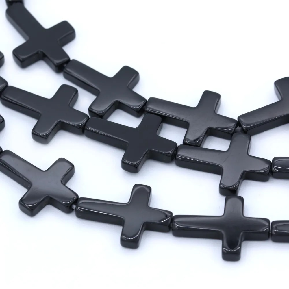 Onyx black, cross, 18x25mm x 40cm