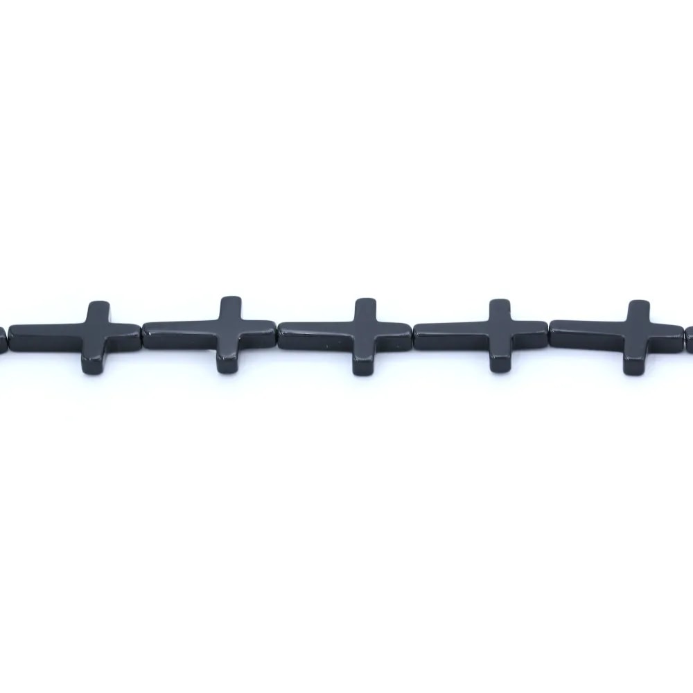 Agate noire croix 22x30mm x 1pc