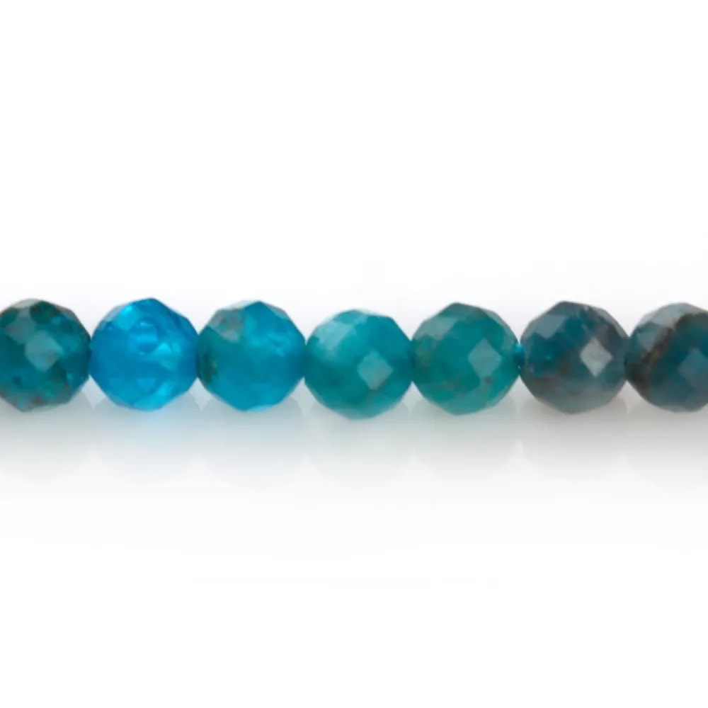 Apatite de couleur bleu et de forme ronde facetté, 3mm x 30 pcs