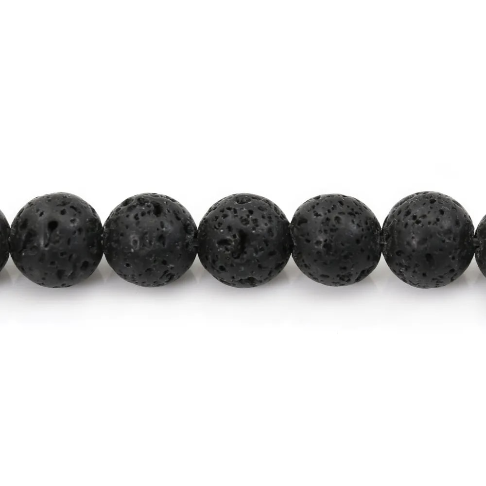 Pierre de lave ronde 8.5mm x 10pcs