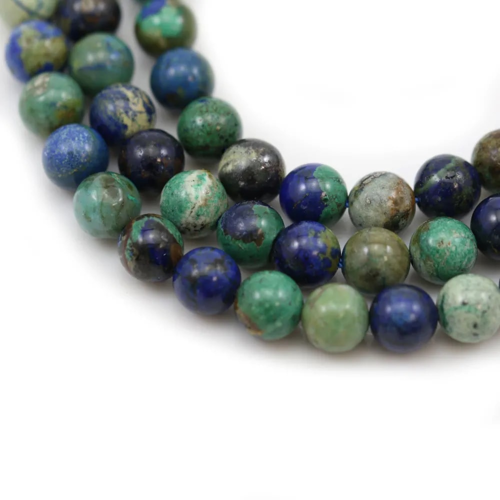 Azurite malachite rond 8mm x 40cm