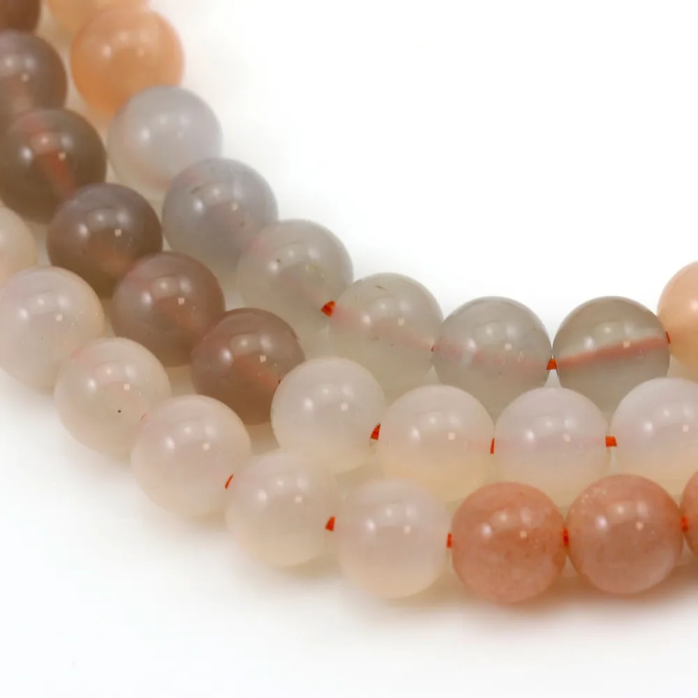 Multicolored Moon Stones Round 6mm x 40cm