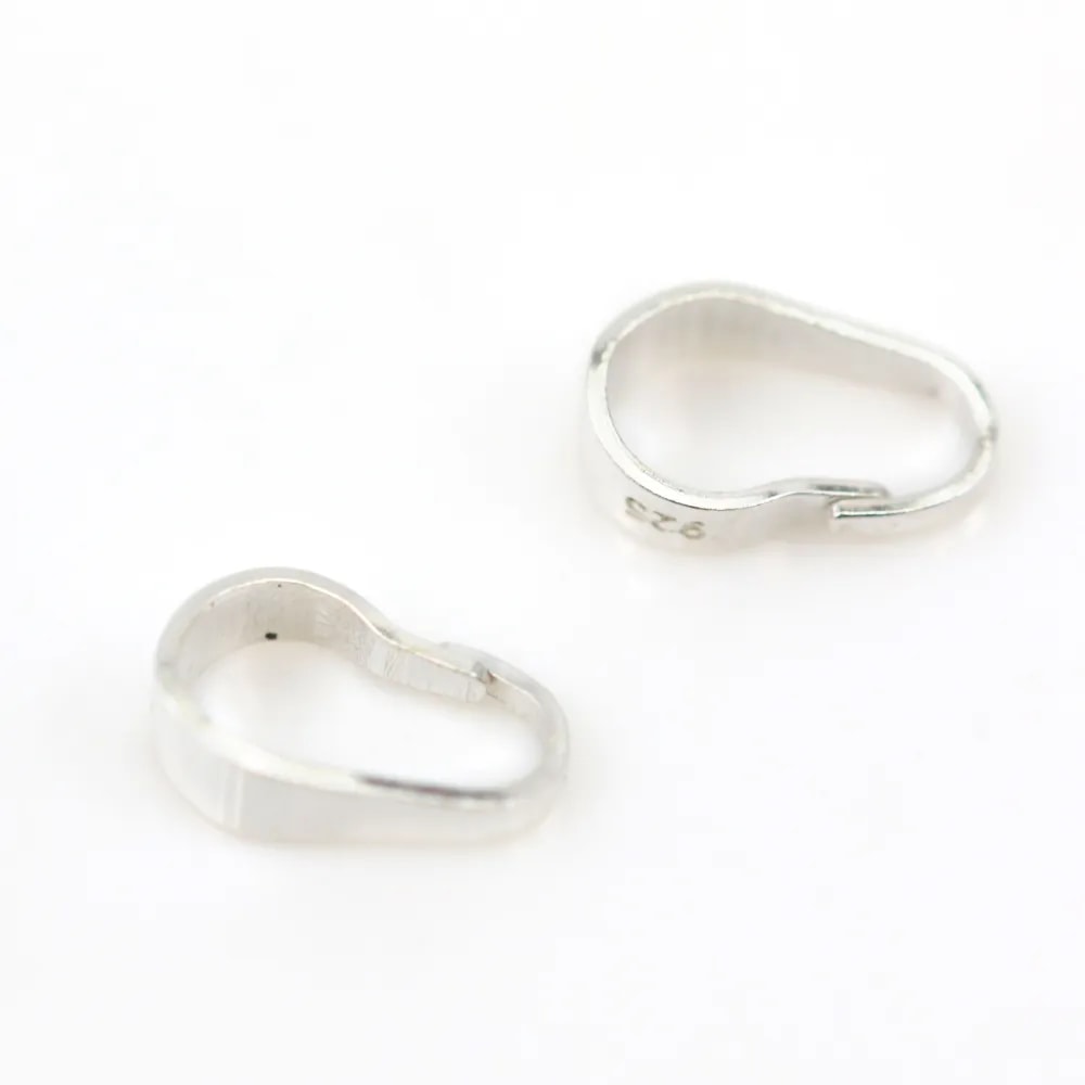 925 sterling silver pendant clip 7mm x 4pcs