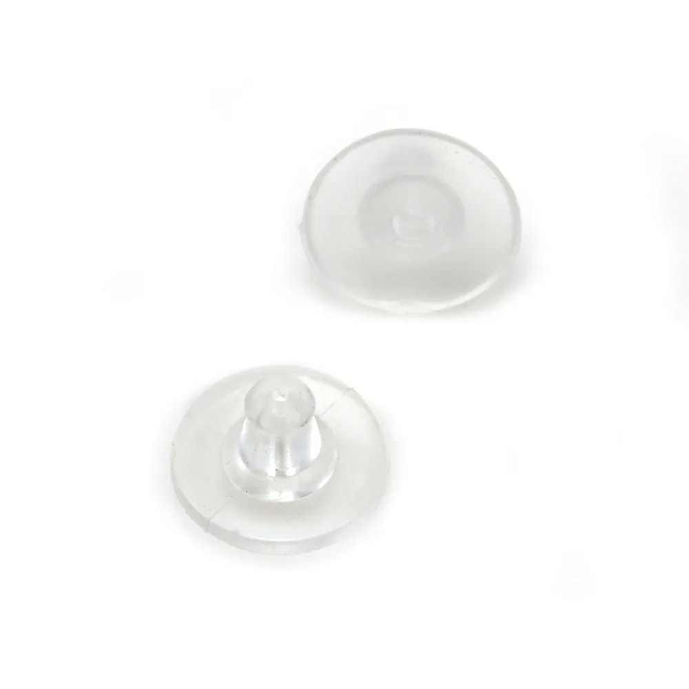 Ear clutches, silicone 10x10mm x 50pcs