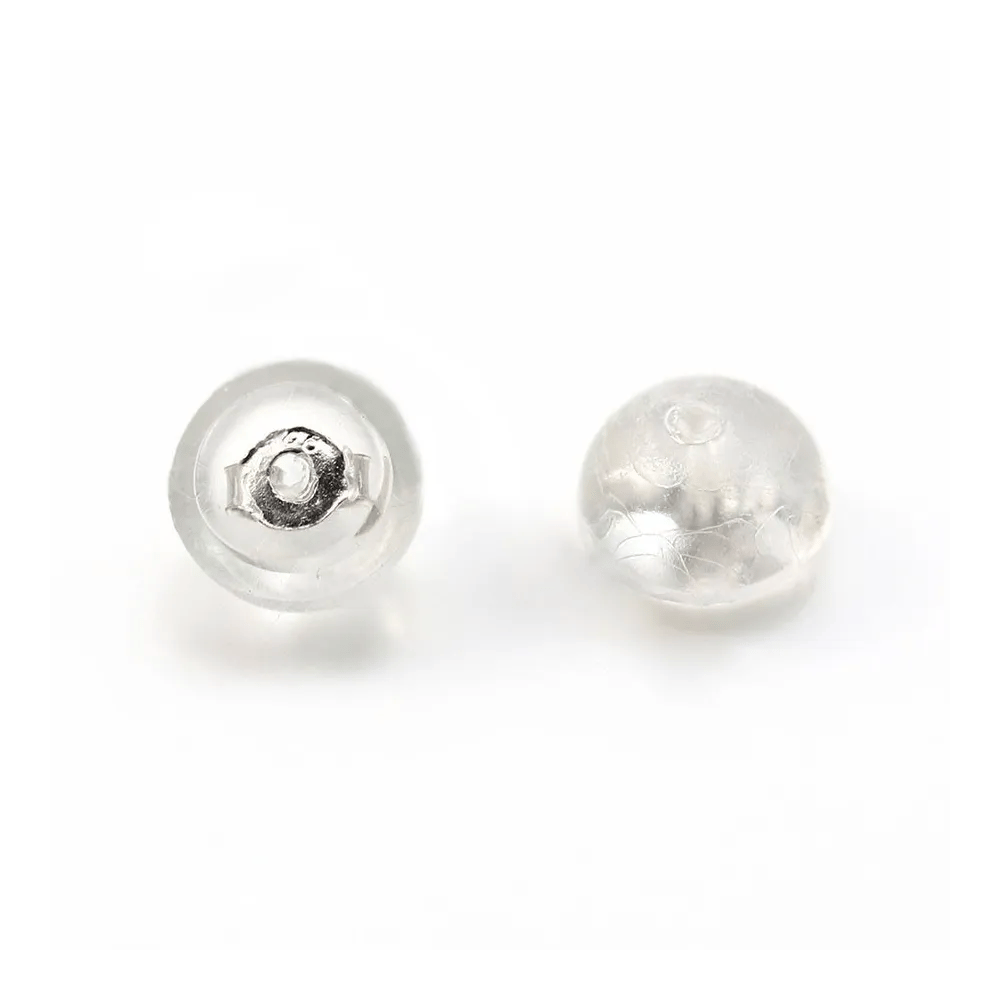 Poussoirs en argent 925 et silicone 5mm x 8pcs
