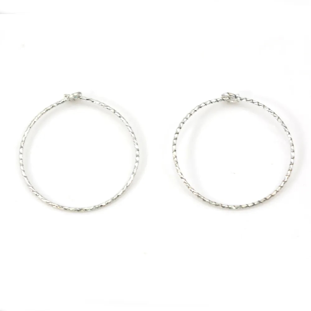 Créoles en argent 925 20x1mm x 4pcs