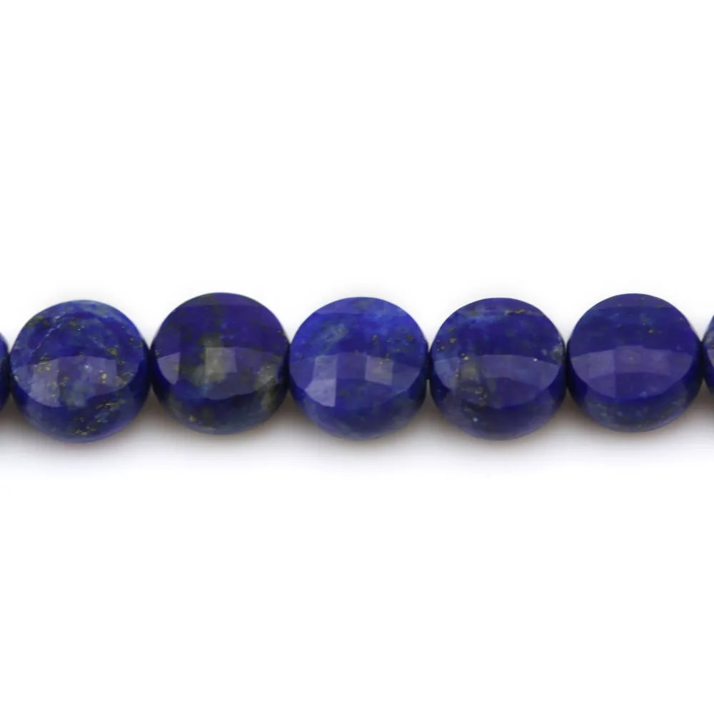 lapis lazuli rond plat facette 6mm x 5pcs