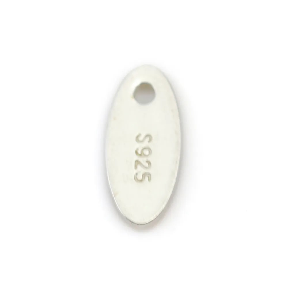 925 sterling silver "silver" tag 4x9mm x 5pcs