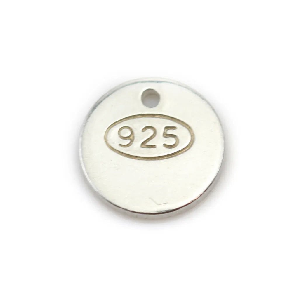 Tag "silver" en argent 925 7mm x 5pcs