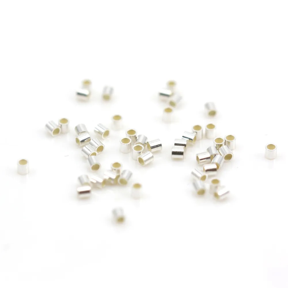 Tubes à écraser en argent 925 1x1.5mm x 50pcs