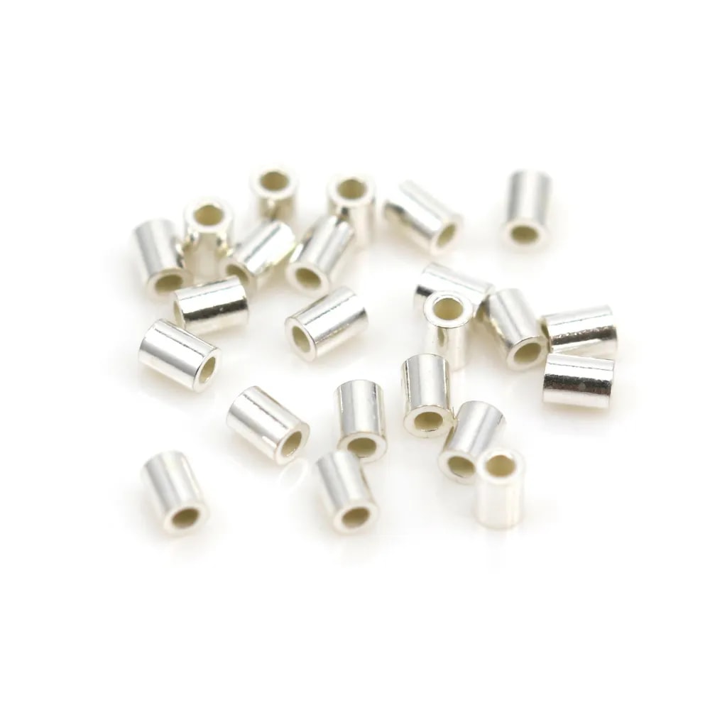 Tubes à écraser , argent 925 , 2x1.5mm x 30pcs