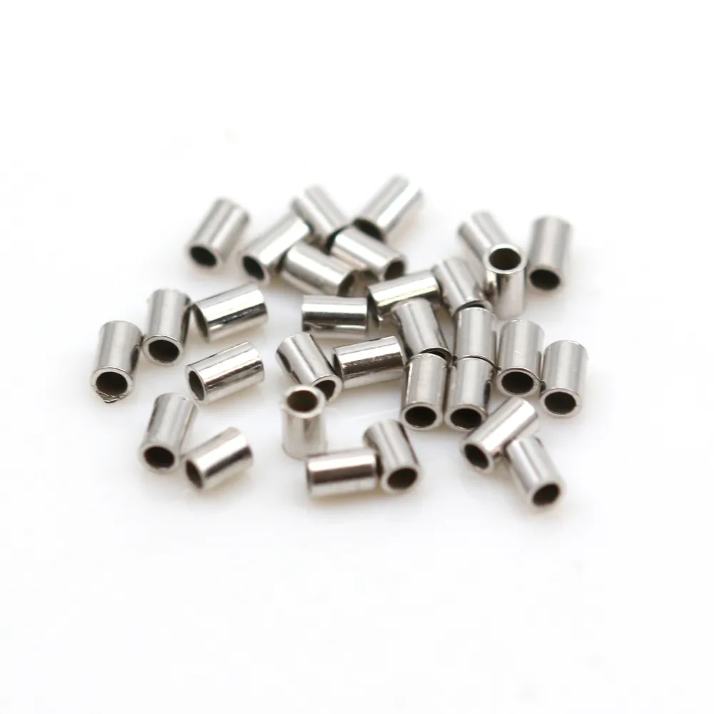 Rhodium 925 silver crimp tubes 2.5x1.5mm x 30pcs