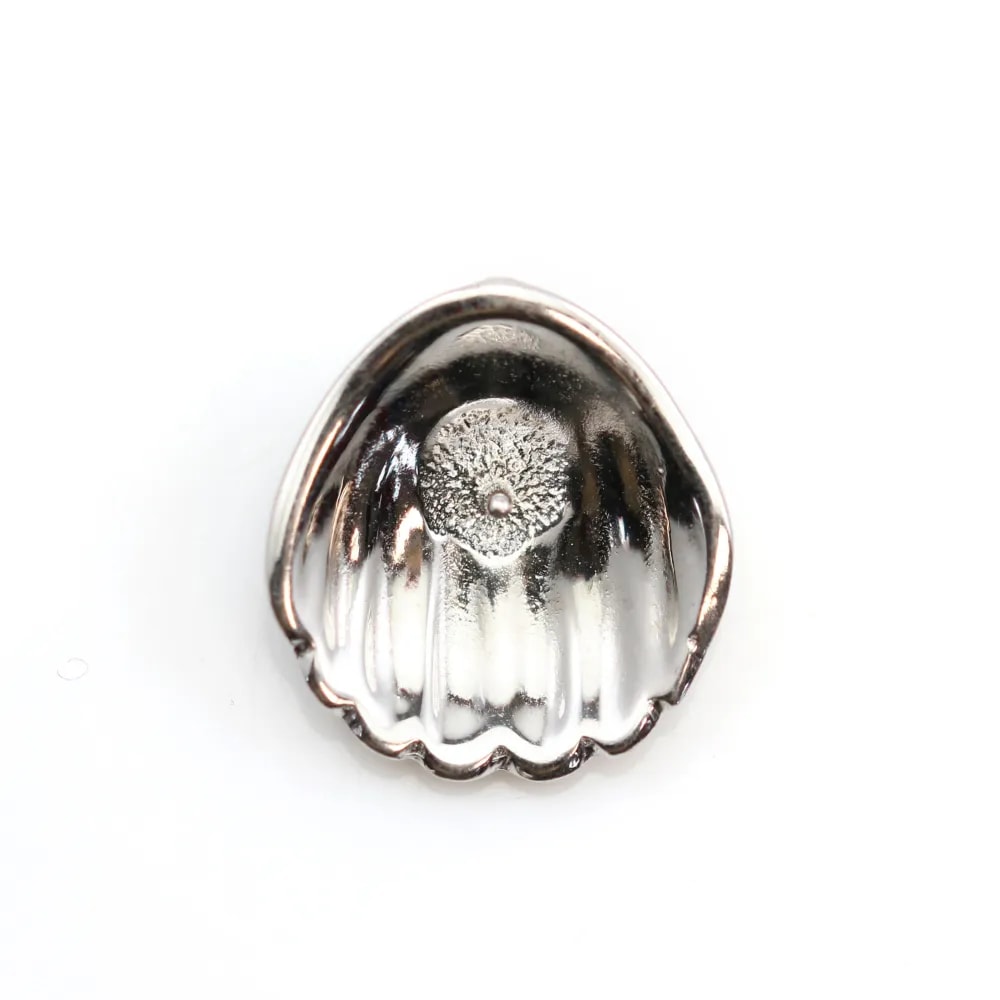 Rhodium 925 silver pendant-holder 16mm for half-drilled pearls  x 1pc