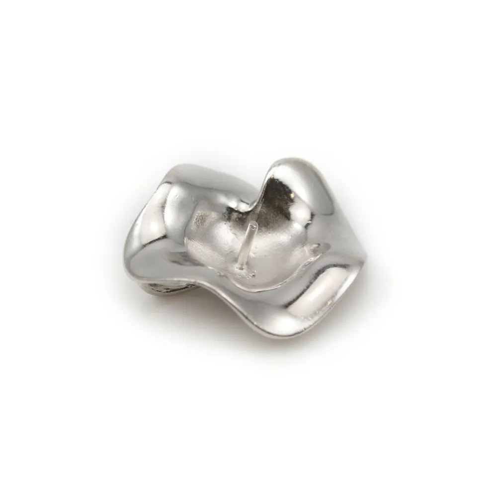 Bélière fleur en argent 925 rhodié  pour perle semi-percée  x 1pc
