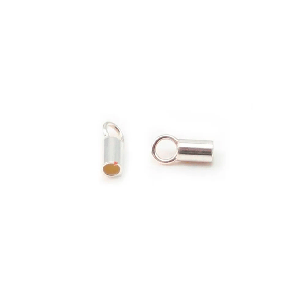 Embouts  pour cordon 2 mm argent 925 x 2pcs