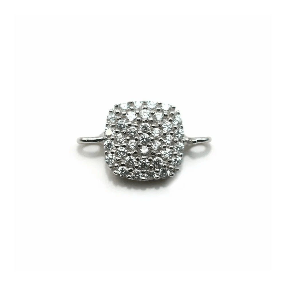 Intercalaire fleur 18mm en argent 925 rhodié pour perle semi-percée  x 1pc