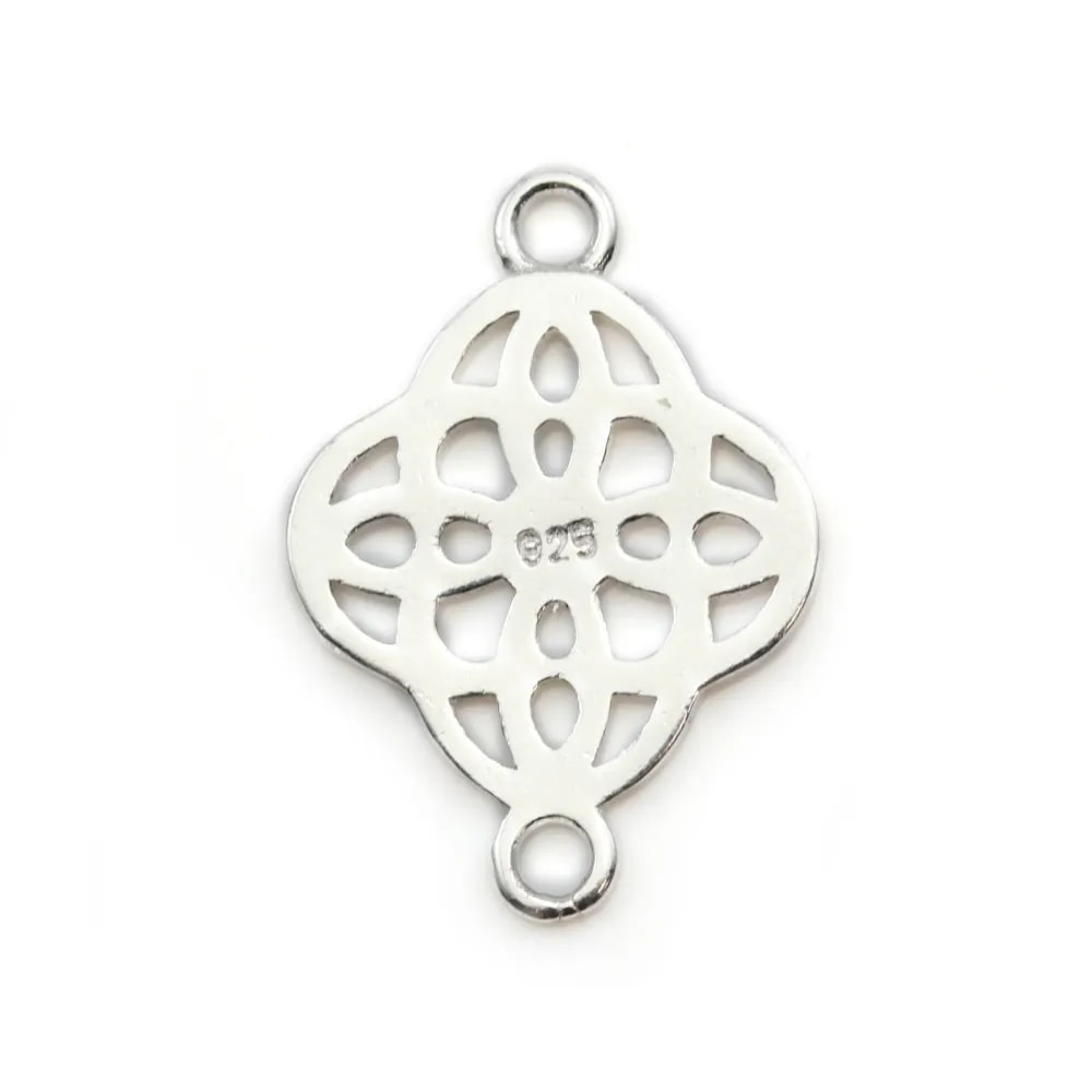 Intercalaire tréfle argent 925, 12x17mm x 1pcs